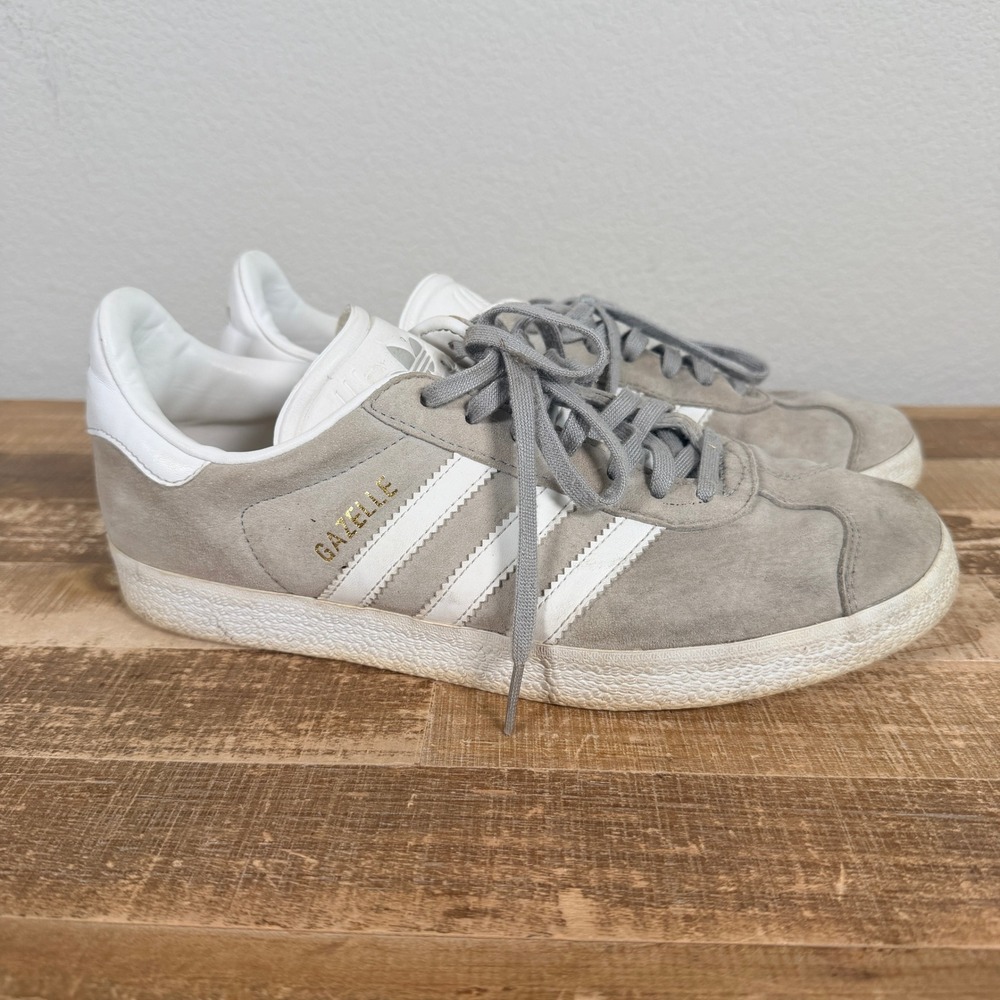 Adidas Gazelle Sneakers Mens 7.5M Grey White Suede Low Top Lace Up BB5480